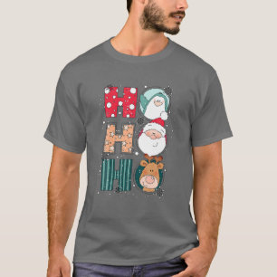Hospho Weihnachten Niedlich Santa Reindeer Penguin T-Shirt