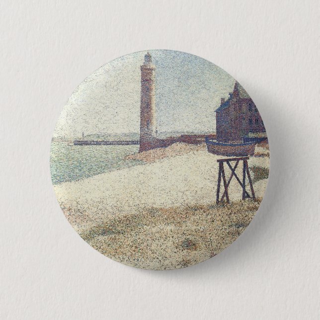 Hospice and Lighthouse, Honfleur von Georges Seura Button (Vorderseite)
