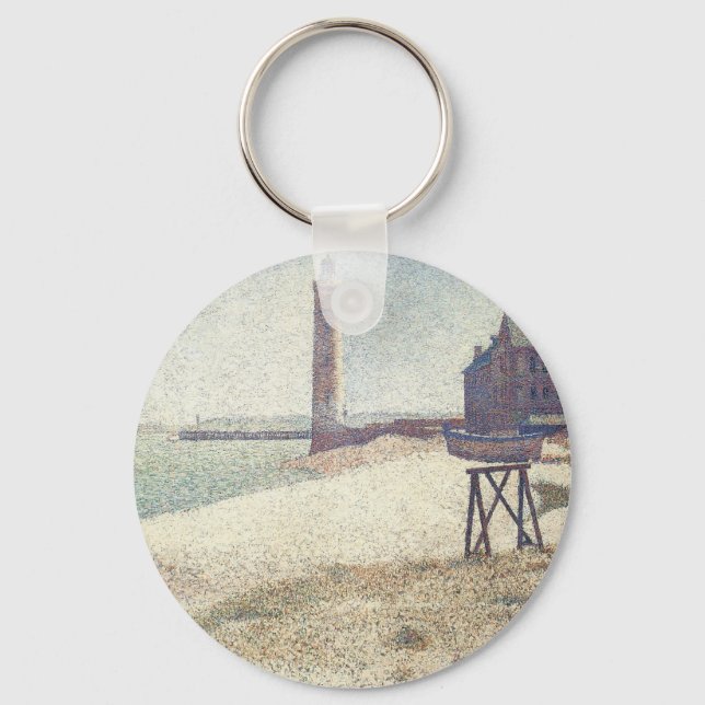 Hospice and Lighthouse, Honfleur von Georges Seura Schlüsselanhänger (Vorderseite)