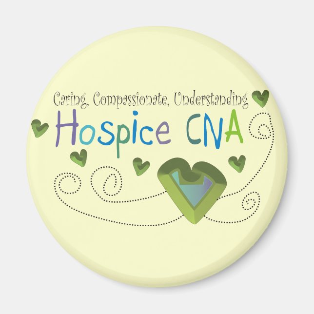 Hospice CNA Green Hearts Magnet (Vorne)