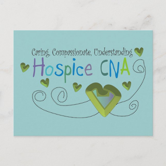 Hospice CNA Green Hearts Postkarte (Vorderseite)