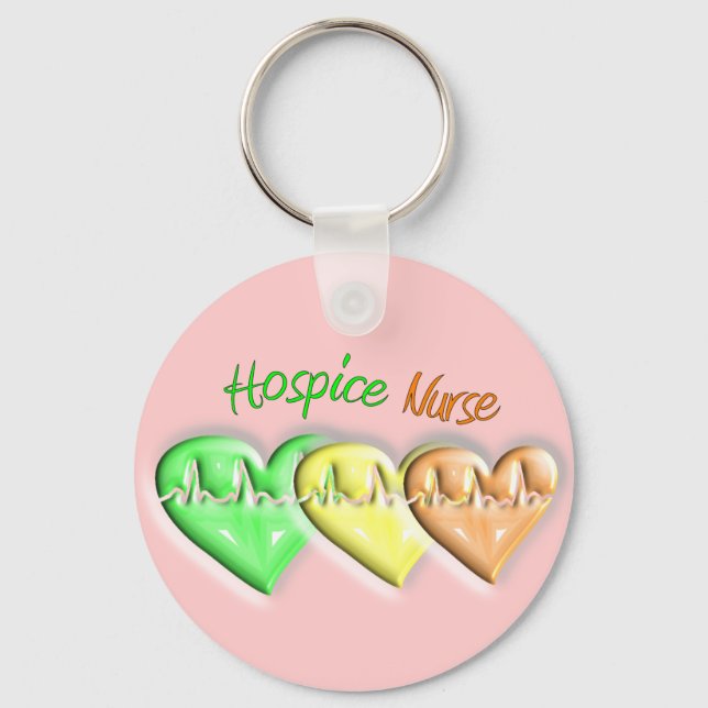 Hospice Nurse 3D Hearts Schlüsselanhänger (Vorderseite)