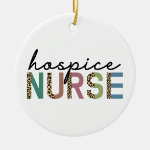Hospice Nurse Cheetah typographie Ornement céramiq