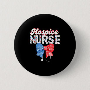 Hospice Nurse, Coquette Bow Stethoscope, 4. Juli Button