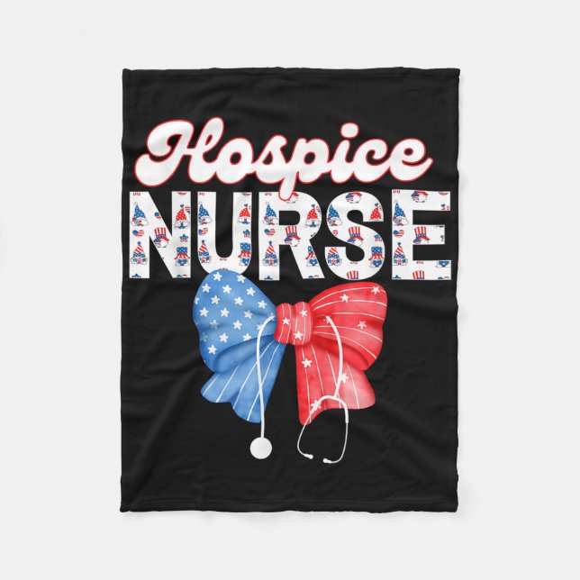 Hospice Nurse, Coquette Bow Stethoscope, 4. Juli Fleecedecke (Vorderseite)