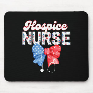 Hospice Nurse, Coquette Bow Stethoscope, 4. Juli Mousepad