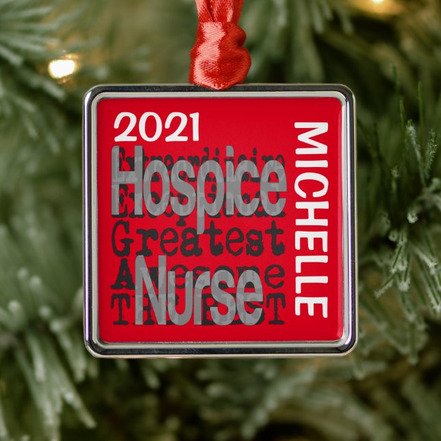 Hospice Nurse Extraordinaire CUSTOM Ornament Aus Metall (Baum)