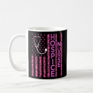 Hospice Nurse Leopard Print Pink Usa Flag Patrioti Kaffeetasse