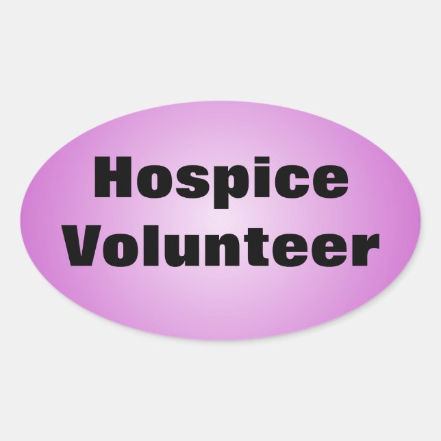 Hospice Volunteer Ovaler Aufkleber (Vorderseite)