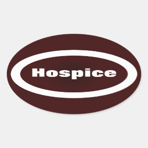 Hospice zugewiesen ovaler aufkleber