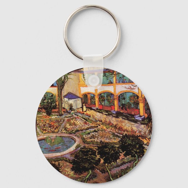 Hospital in Arles - Hof von Vincent van Gogh Schlüsselanhänger (Vorderseite)