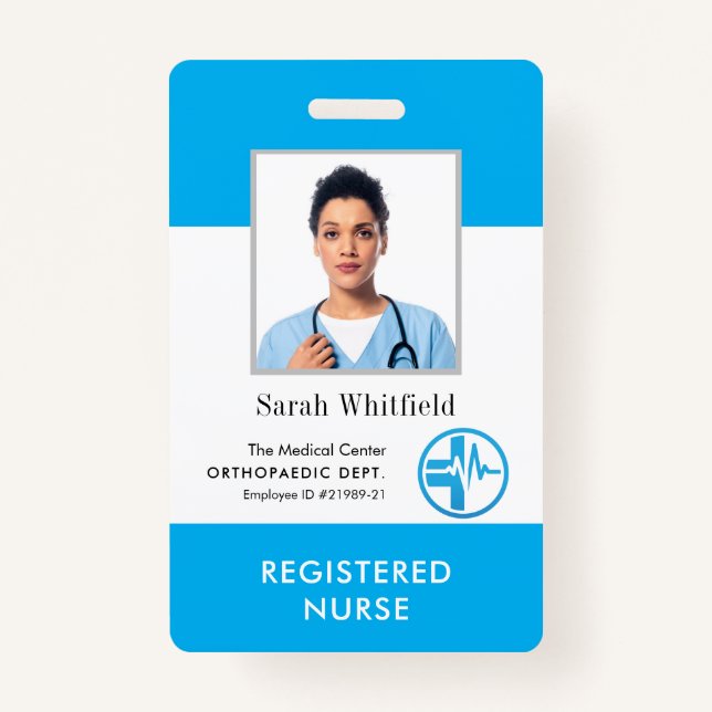 Hospital-Logo und Foto-ID für Personalisierte Mita Ausweis (Vorderseite)