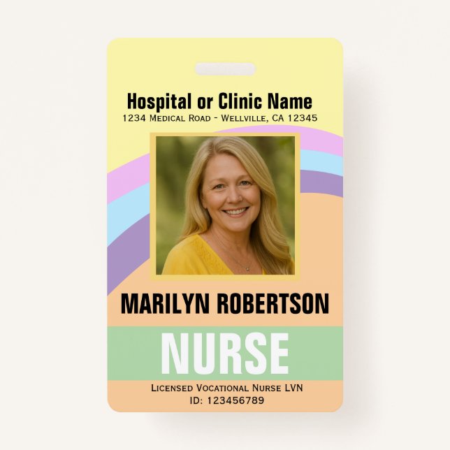 Hospital or Medical Clinic Name Badge Ausweis (Vorderseite)