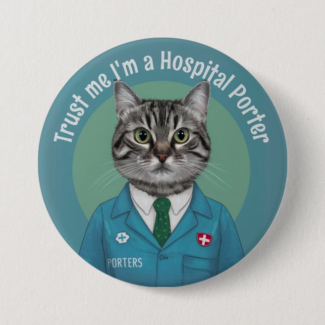 Hospital Porter, medizinischer Beruf, medizinische Button (Vorderseite)