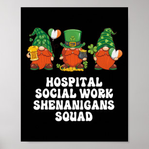 Hospital Sozialarbeit Gnome Sozialarbeiter St. Pat Poster