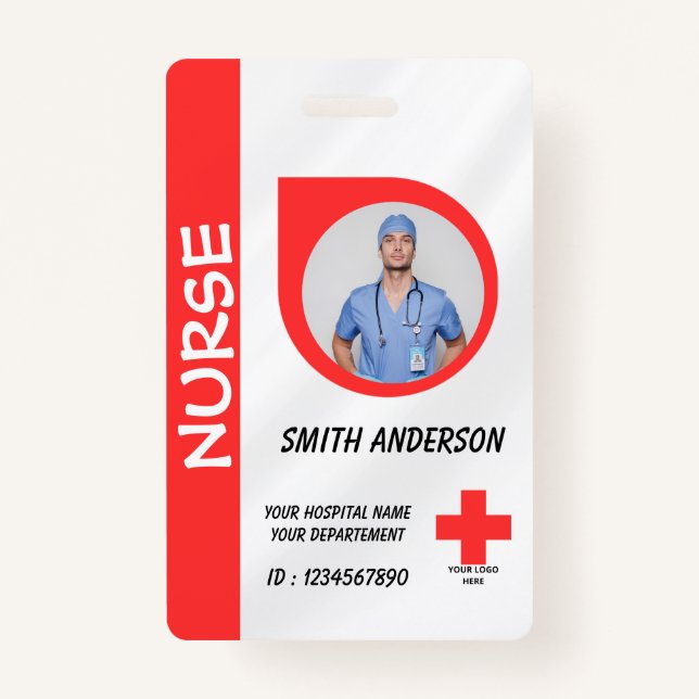 Hospital Staff Photo ID Badge Ausweis (Vorderseite)