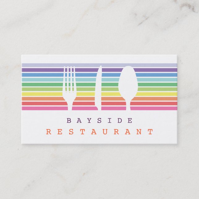 Hospitality Food Fork Spoon Knife Business Card Visitenkarte (Vorderseite)