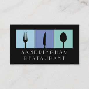 Hospitality Food Fork Spoon Knife Business Card Visitenkarte