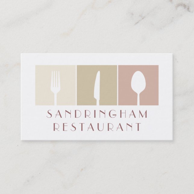 Hospitality Restaurant Cafe Business Card Visitenkarte (Vorderseite)
