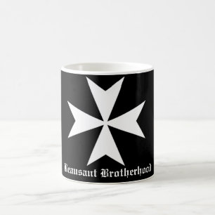 Hospitaller Beausant Bruderschafts-Schwarz-Tasse Kaffeetasse