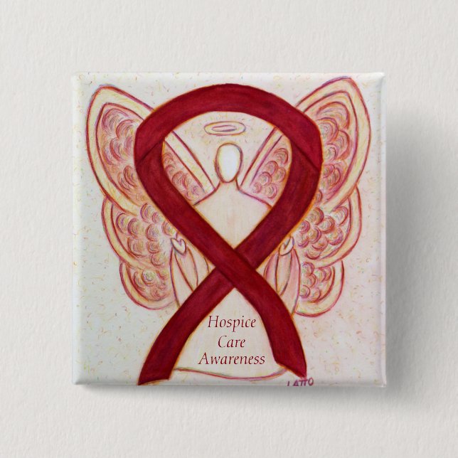 Hospitalpflege Engel Awareness Ribbon Buttone Button (Vorderseite)