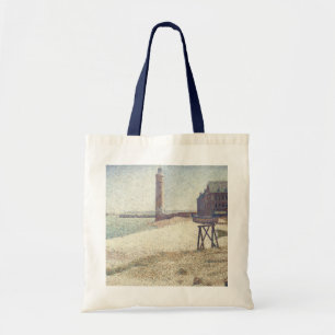 Hospiz und Leuchtturm, Honfleur von Georges Seurat Tragetasche