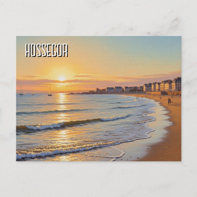 Hossegor France Sunset Beach Postkarte (Vorderseite)