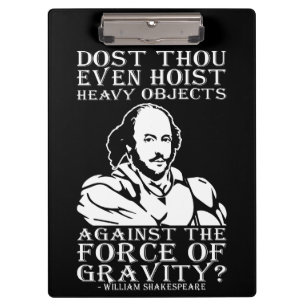 Host du sogar schwere Objekte? - Shakespeare Klemmbrett