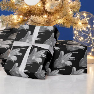 Hosta-Blume in Schwarz und Weiß Geschenkpapier