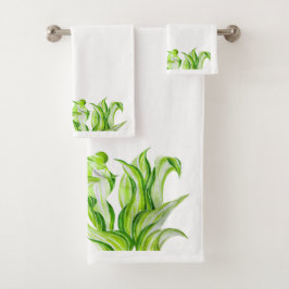 'Hosta with Mosta' auf einem Badetuch-Set Badhandtuch Set