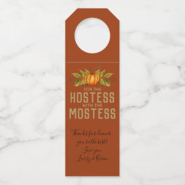 Hostess Gift Wine Herbst Pumpkin Erntedank Flaschenanhänger