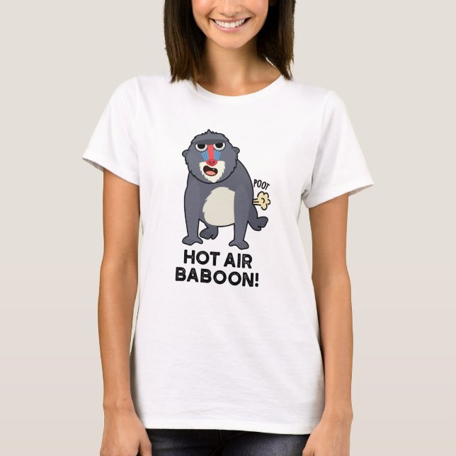 Hot Air Baboon Funny Farting Monkey Puff T-Shirt (Vorderseite)