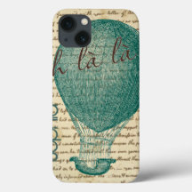 Hot Air Ballon auf Vintage Handschrift Oh La La La