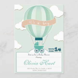 Hot Air Ballon Baby Shower Invitation (It´s a je