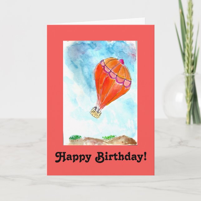 Hot Air Ballon Happy Birthday. Karte (Vorderseite)
