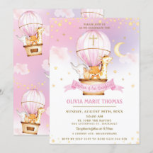 Hot Air Ballon Niedlicher Tiere Taufe Christening