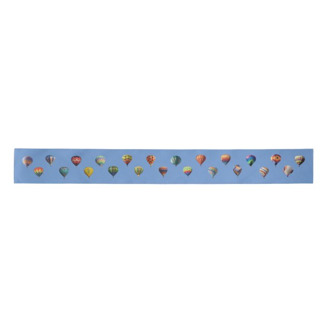 Hot Air Ballon Wave Blue Sky  Satinband (Vorderseite)