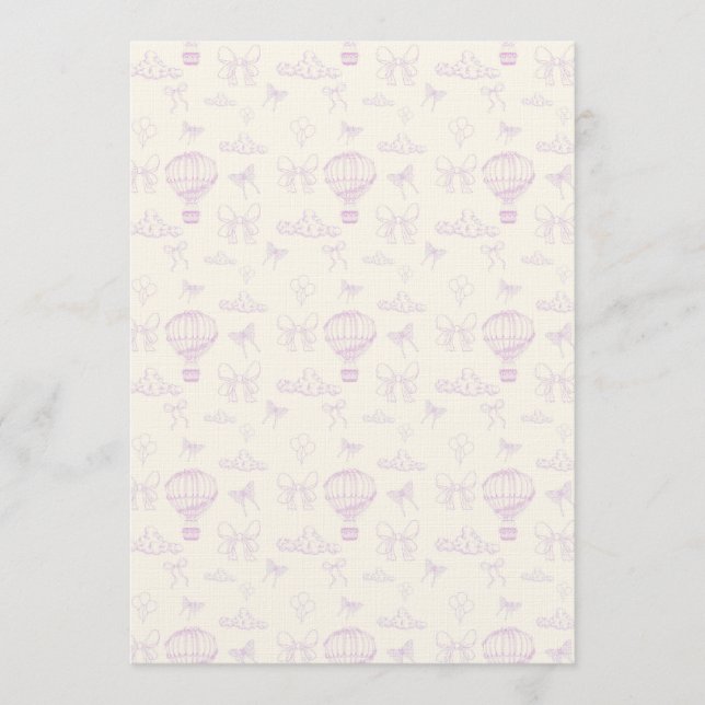 Hot Air-Balloon And Bows Seamless Pattern Einladung (Vorderseite)