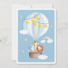 Hot Air Balloon Animals Baby Boy Baby Dusche Einladung
