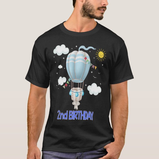 Hot Air Balloon B day Boy Party Group T-Shirt (Vorderseite)