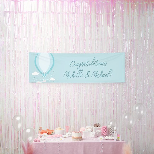 Hot Air Balloon Baby Dusche blau Banner (Party)