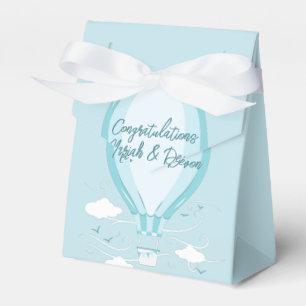 Hot Air Balloon Baby Dusche blau Geschenkschachtel