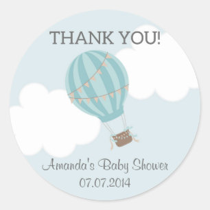 Hot Air Balloon Baby Dusche Danke Stickers
