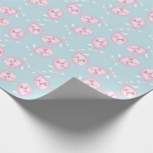 Hot Air Balloon Baby Dusche Pink Vielen Dank Geschenkpapier