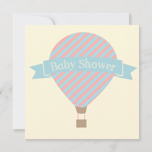 Hot Air Balloon Boy/Girl Baby Dusche Einladung (Vorderseite)
