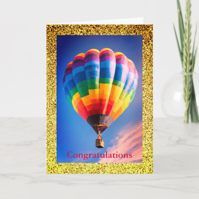 Hot Air Balloon Card, 5" x 7" Grußkarte Karte (Vorderseite)