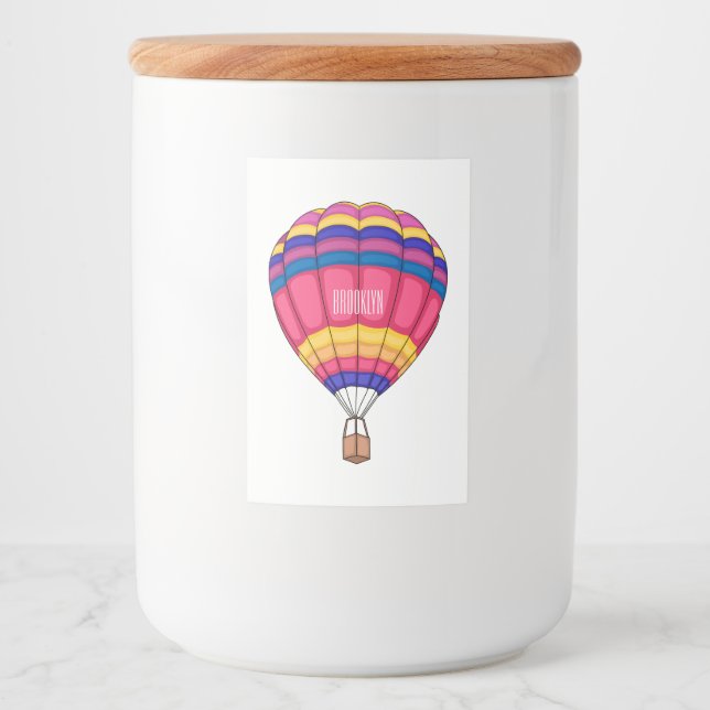 Hot air balloon cartoon illustration lebensmitteletikett (Vorderseite)