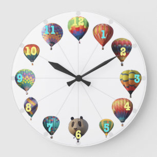 Hot Air Balloon Clock Große Wanduhr