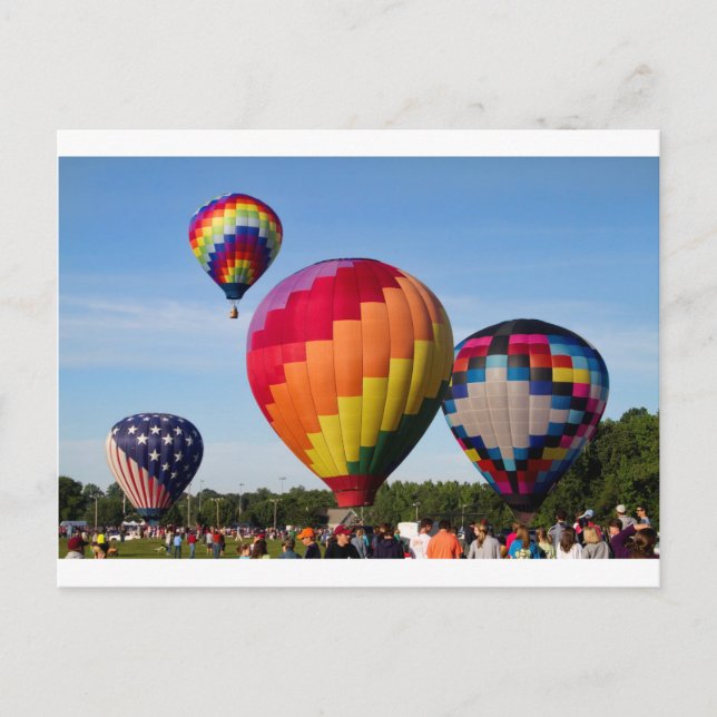 Hot Air Balloon Flight Festival: Decatur Alabama Postkarte (Vorderseite)