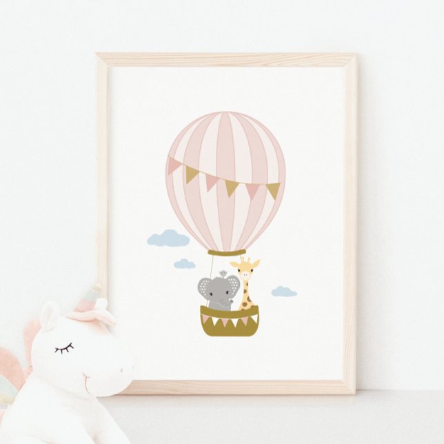 Hot Air Balloon Giraffe & Elephant Kinderzimmer Po Poster (Von Creator hochgeladen)